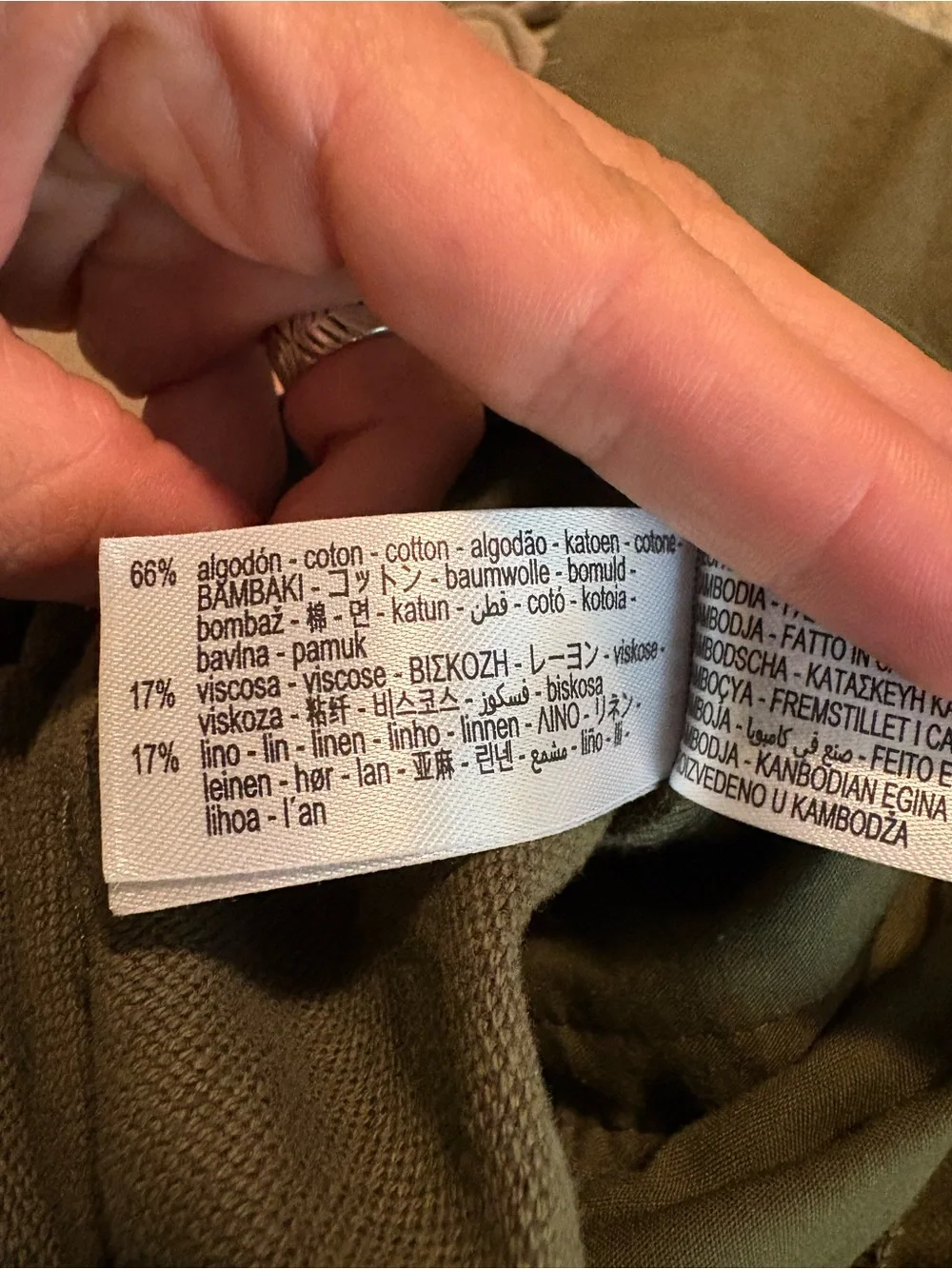 Zara High Waisted Linen Blend Olive Wide-Leg Cropped Trousers